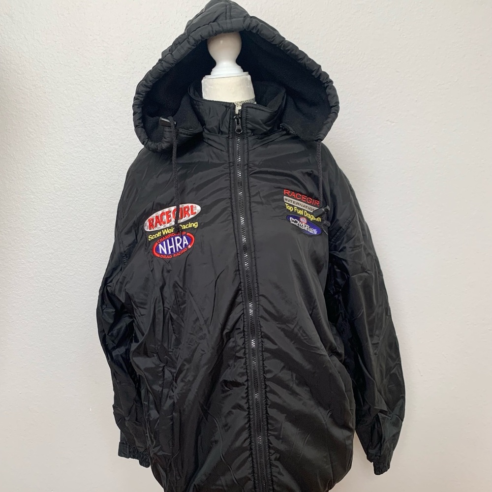Vintage Racegirl NHRA Race Hood Black Jacket